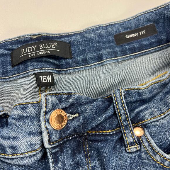 Judy Blue High Waist Medium Wash Skinny Jeans JB88392 Size 16W - Picture 4 of 15
